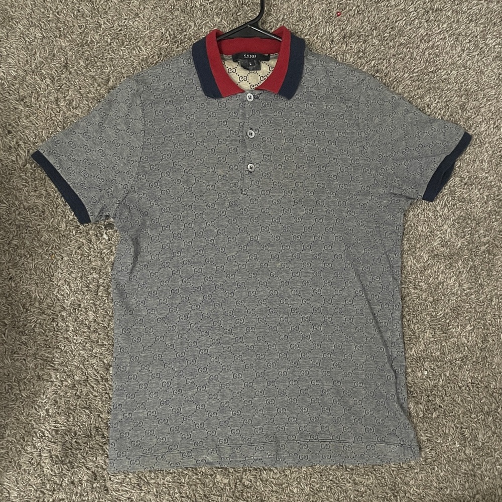Gucci Blue and Red Polo Shirt[read description]